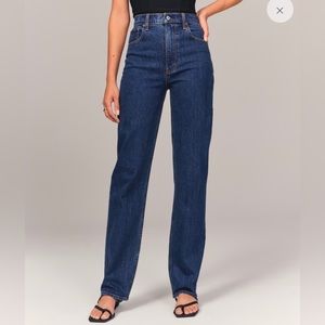 Abercrombie 90’s straight dark wash jeans